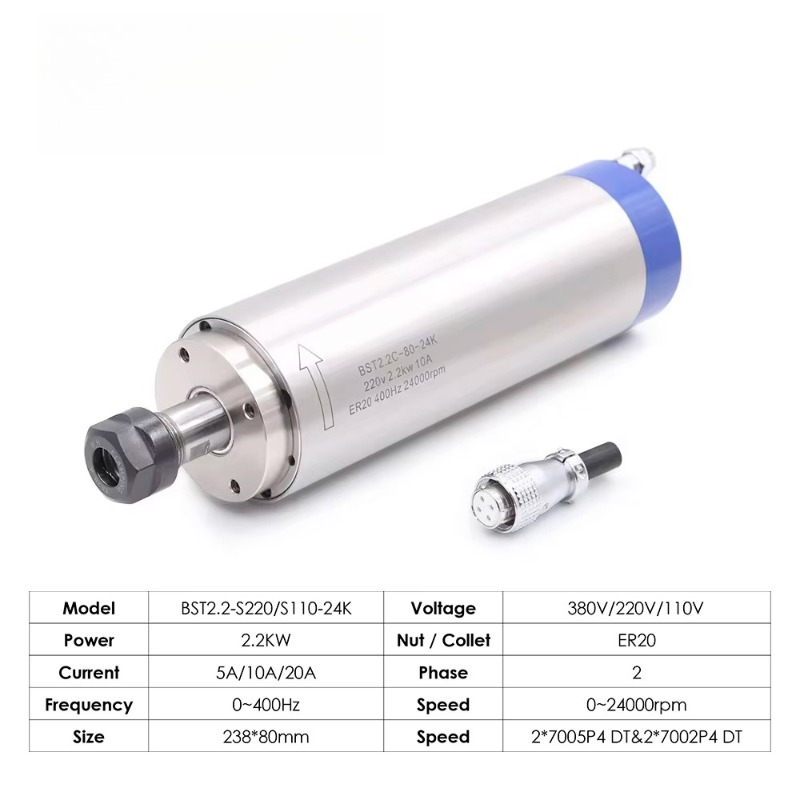 2.2KW ER20 Water Cooled Spindl - огляд і ціна Cnc Spindle Motor