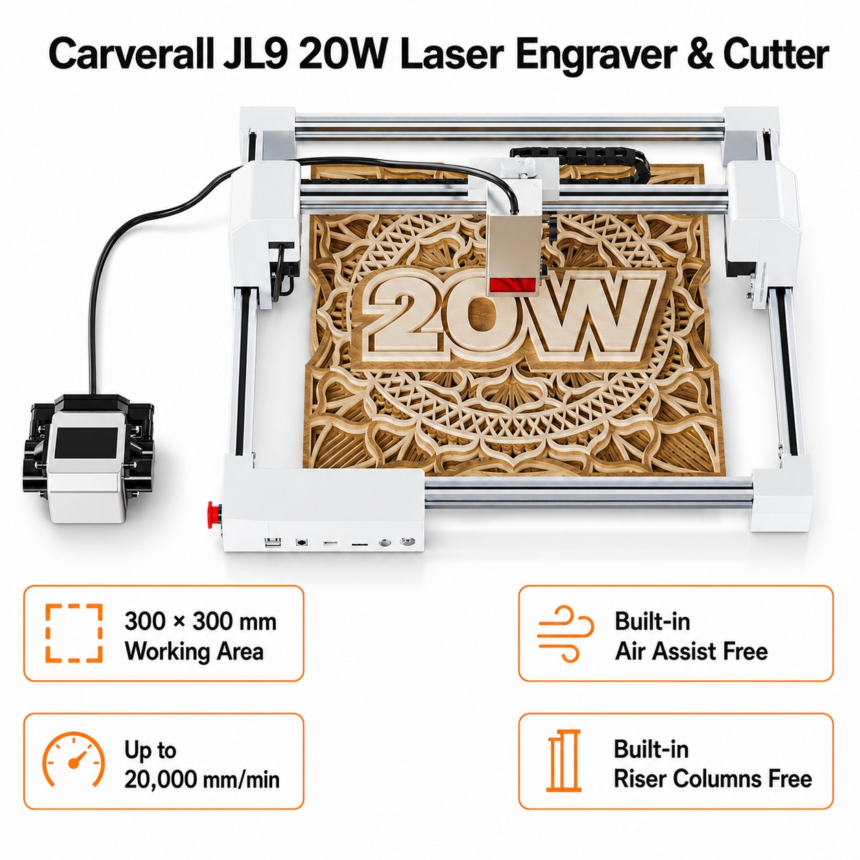 Carverall JL9 20W Laser Engrav - огляд і ціна Industrial Laser Engraver